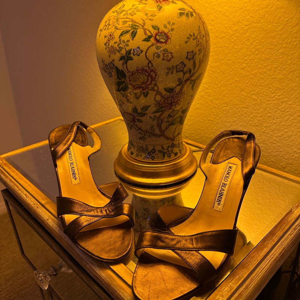 Manolo blahnik Bronze Slingback